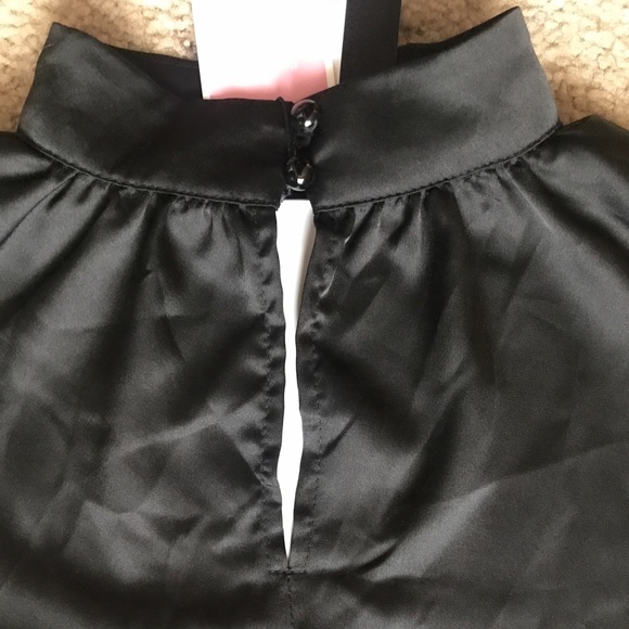 SOLD/PrettyLittleThing Black Silk Mini Dress - Picture 6 of 8